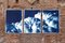 Kind of Cyan, Multipanel Triptych with Serene Clouds, 2021, Cyanotype 10