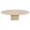 Vintage Oval Travertine Dining Table, 1970s 1