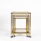 Brass & Glass Top Nesting Tables from Maison Jansen, 1970s, Set of 3 14