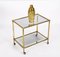 Brass & Glass Top Nesting Tables from Maison Jansen, 1970s, Set of 3 8