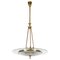 Mid-Century Italian Brass and Glass Pendant Light by Pietro Chiesa for Fontana Arte, 1940s 1