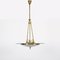 Lampe à Suspension Mid-Century en Laiton et Verre par Pietro Chiesa pour Fontana Arte, 1940s 2