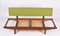 Mid-Century Danish Teak & Sage Green Fabric Extendable Sofa in style of Hans Olsen, 1960s, Image 13