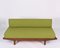 Mid-Century Danish Teak & Sage Green Fabric Extendable Sofa in style of Hans Olsen, 1960s 4