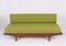 Mid-Century Danish Teak & Sage Green Fabric Extendable Sofa in style of Hans Olsen, 1960s 5