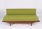 Mid-Century Danish Teak & Sage Green Fabric Extendable Sofa in style of Hans Olsen, 1960s, Image 5