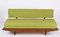 Mid-Century Danish Teak & Sage Green Fabric Extendable Sofa in style of Hans Olsen, 1960s 3