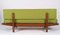 Mid-Century Danish Teak & Sage Green Fabric Extendable Sofa in style of Hans Olsen, 1960s 8