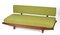 Mid-Century Danish Teak & Sage Green Fabric Extendable Sofa in style of Hans Olsen, 1960s 2