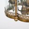 Italienische Art Deco Messing & Halbrunde Glas Hängelampe im Stil von Adolf Loos, 1950er 18