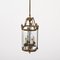 Art Deco Italian Brass & Semicircular Glass Pendant Light in style of Adolf Loos, 1950s, Image 12