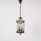 Art Deco Italian Brass & Semicircular Glass Pendant Light in style of Adolf Loos, 1950s 9