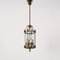 Art Deco Italian Brass & Semicircular Glass Pendant Light in style of Adolf Loos, 1950s, Image 9