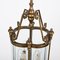 Art Deco Italian Brass & Semicircular Glass Pendant Light in style of Adolf Loos, 1950s, Image 16