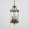 Art Deco Italian Brass & Semicircular Glass Pendant Light in style of Adolf Loos, 1950s 6