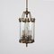 Art Deco Italian Brass & Semicircular Glass Pendant Light in style of Adolf Loos, 1950s, Image 6