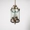 Art Deco Italian Brass & Semicircular Glass Pendant Light in style of Adolf Loos, 1950s 3