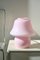 Lampada vintage a forma di fungo in vetro di Murano rosa, anni '70, Immagine 1