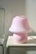 Vintage Murano Pink Swirl Mushroom Lampe, 1970er 1