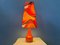 Mid-Century Space Age Orange Ceramic and Textile Table Lamp, 1970s, Image 7