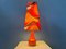 Mid-Century Space Age Tischlampe aus Keramik & Stoff in Orange, 1970er 7
