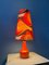 Mid-Century Space Age Orange Ceramic and Textile Table Lamp, 1970s, Image 5