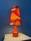 Mid-Century Space Age Tischlampe aus Keramik & Stoff in Orange, 1970er 5