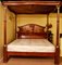 20th Century Mahogany Four Poster Bed with Silk Canopy, 1990s 2