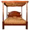 20th Century Mahogany Four Poster Bed with Silk Canopy, 1990s 3