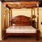 20th Century Mahogany Four Poster Bed with Silk Canopy, 1990s 5