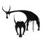 Scultura Twin Bulls verniciata nera di Bernhard Lipsøe, Immagine 2