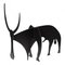 Scultura Twin Bulls verniciata nera di Bernhard Lipsøe, Immagine 4