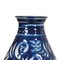Blau glasierte Vase mit Swirl Design von Herman Kähler 2