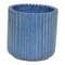 Blaue Vase aus Steingut mit geriffeltem Design von Arne Bang 1