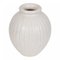 Nr 125 Stoneware Vase with Ribbed Pattern and Beige Glaze by Arne Bang 1