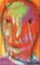 William Skotte Olsen, Rostro con colores rojos, óleo sobre masonita, Imagen 1