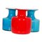 Blue and Red Glass Vases from Holmegaard, Set of 3 1