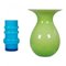 Blue and Green Glass Vases from Holmegaard, Set of 2 2
