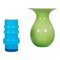 Blue and Green Glass Vases from Holmegaard, Set of 2 1