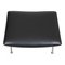 Black Leather Wing Ottoman from Hans Wegner, Image 3