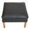 Black Berlin Leather 2202 Ottoman by Børge Mogensen for Fredericia, Image 2
