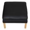 Black Leather 2202 Ottoman by Børge Mogensen for Fredericia, Image 2