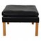 Black Leather 2202 Ottoman by Børge Mogensen for Fredericia 1