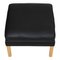 Black Oak Bizon Leather 2202 Footstool by Børge Mogensen for Fredericia, 1980s, Image 1