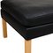 Black Oak Bizon Leather 2202 Footstool by Børge Mogensen for Fredericia, 1980s 3