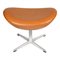 Cognac Classic Leather Egg Footstool by Arne Jacobsen, 1990s, Image 2