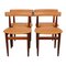 Teak und Cognacfarbener Anilinleder Roundette Tisch mit Stühlen von Hans Olsen für Frem Røjle, 1890er 6