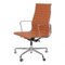 Cognacfarbener EA-119 Bürostuhl aus Leder von Charles Eames für Vitra 1
