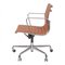 Cognacfarbener Ea-117 Bürostuhl aus Leder von Charles Eames für Vitra 3