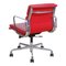 Red Leather Softpad Ea-217 Office Chair by Charles Eames for Vitra 4